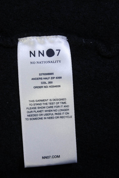 NNO7 Nonationality Womens Wool Half Zipped Long Sleeve Sweater Navy Size M
