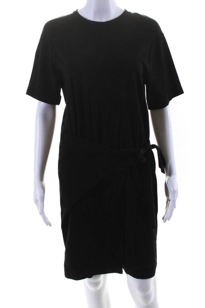 Vince Womens Cotton Short Sleeve Tie Waist T shirt Dress Black Size S