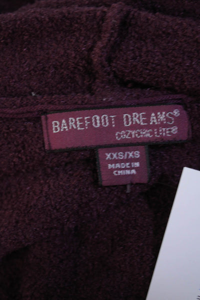 Barefoot Dreams® Womens Long Sleeve Open Front Cardigan Sweater Purple Size XXS