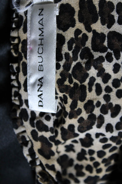 Dana Buchman Womens Open Front Leopard Print Cropped Jacket Brown Size XL