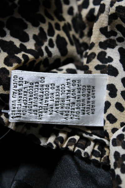 Dana Buchman Womens Open Front Leopard Print Cropped Jacket Brown Size XL