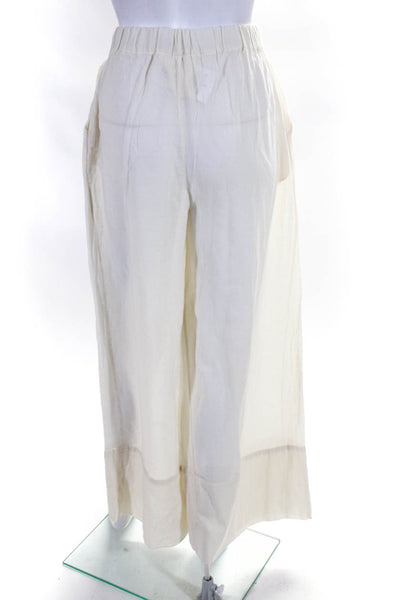 Loup Charmant Womens High Rise Drawstring Wide Leg Pants White Size Extra Small
