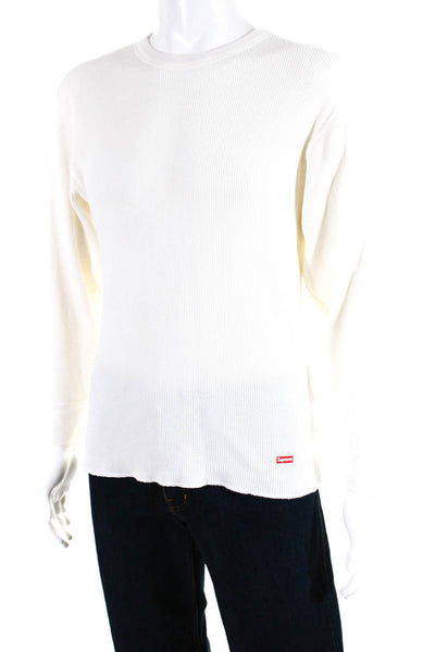 Supreme x Hanes Mens Comfort Soft Long Sleeve Thermal Tee Shirt Ivory Size XL