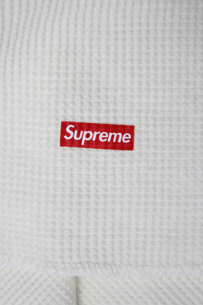 Supreme x Hanes Mens Comfort Soft Long Sleeve Thermal Tee Shirt Ivory Size XL