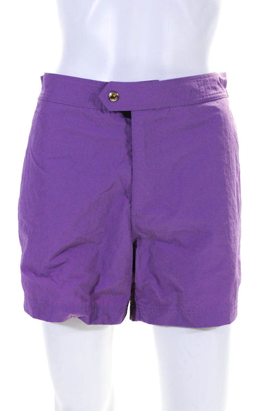 Tom Ford Womens Solid Pink/Purple High Rise Casual Shorts Size 54