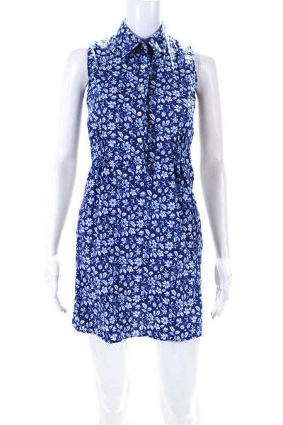 The Shirt Women's Collared Sleeveless Half Button Up Floral Mini Dress Size XS