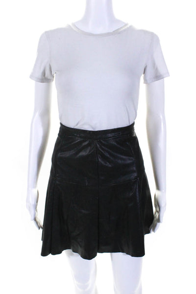 Joie Womens Side Zipped Darted Slip-On A-Line Ruffle Skirt Black Size 8