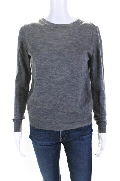 3.1 Phillip Lim Womens Merino Wool Long Sleeve Open Back Knit Top Gray Size XS