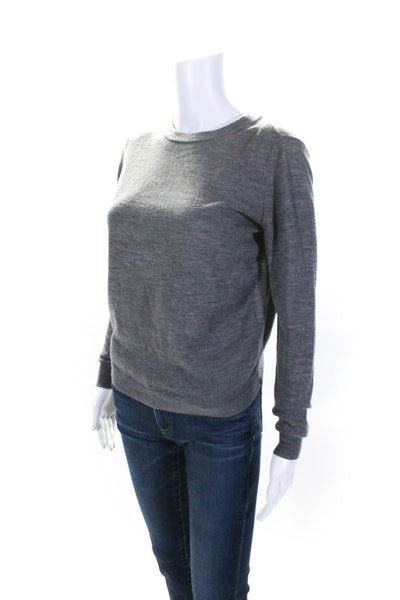 3.1 Phillip Lim Womens Merino Wool Long Sleeve Open Back Knit Top Gray Size XS