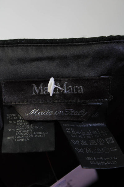 Max Mara Womens Metallic Strapless Square Neck Fit & Flare Dress Black Size 10