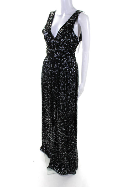 Parker Women's V-Neck Sleeveless Empire Waist Flare Maxi Dress Black Size 0-12