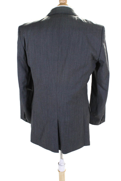 Hugo Hugo Boss Mens Striped Astro Hill Blazer Jacket Gray Wool Size 40 Long