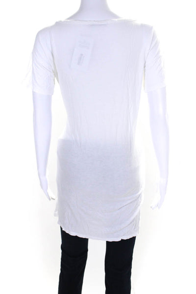 T Alexander Wang Womens Round Neck Short Sleeved Pocket T Shirt White Size S