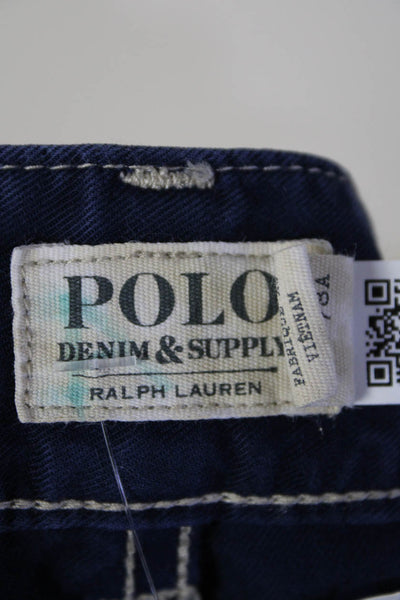 Polo Denim & Supply Womens High Waist Straight Leg Twill Pants Navy Size 10