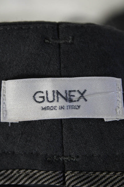 Gunex Womens Mid Rise Pleated Slim Leg Cropped Pants Gray Wool Size 12