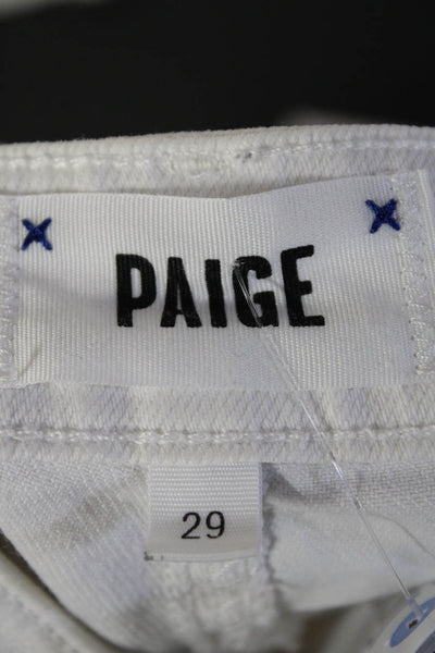 Paige Womens Brigitte Mid Rise Slim Straight Ankle Jeans Pants White Size 31