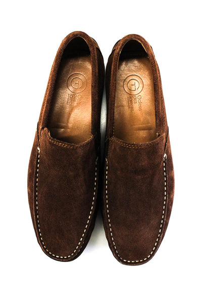 Galerie Dees Tanneurs Mens Round Toe Flat Slip On Loafers Brown Suede Size 44 11
