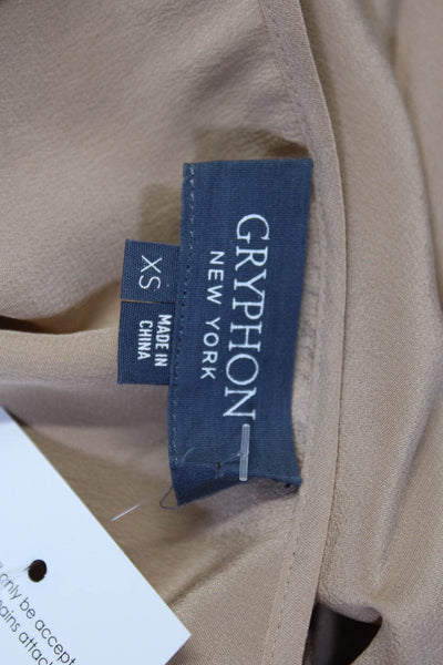 Gryphon New York Womens Draped Shoulder Sleeveless Maxi Dress Beige Size XS