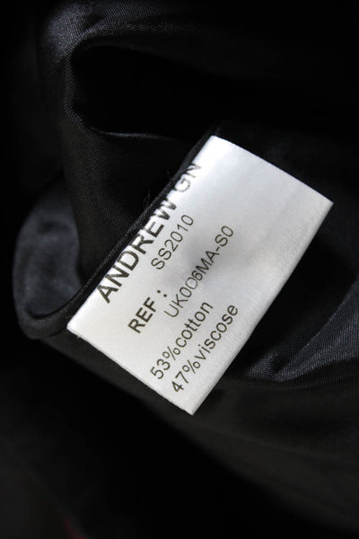 Andrew Gn Womens Black Cotton Zip Back Knee Length Pencil Skirt Size 46