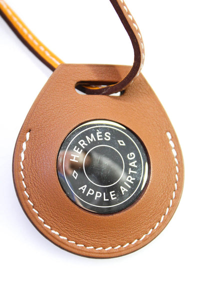 Hermes x Apple AirTag Leather Brown Lanyard Case Bag Charm