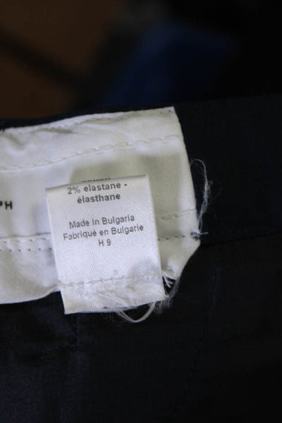Joseph Womens Cotton Hook & Eye Straight Leg Dress Pants Navy Size EUR40