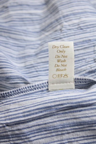 Christy Dawn Womens 3/4 Sleeve Striped Midi Wrap Dress Blue White Size XS