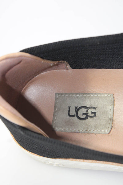 UGG Australia Womens Slip On Ribbed Knit Low Top Sneakers Black Size 9