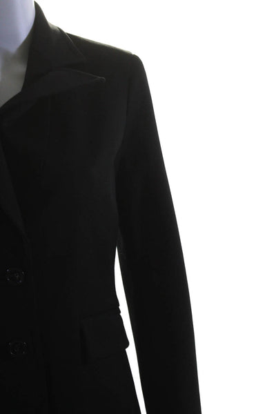W by Worth Womens Two Button Pointed Lapel Blazer Jacket Black Size 4