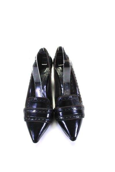 Tory Burch Women's Pointed Toe Slip-On Work Wear Kitten Heels Black Size 6.5
