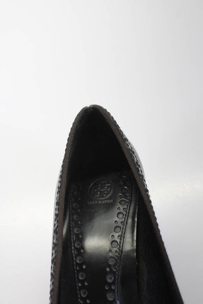 Tory Burch Women's Pointed Toe Slip-On Work Wear Kitten Heels Black Size 6.5