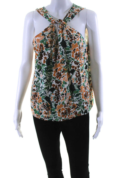 Joie Women's V-Neck Sleeveless Key Hole Floral Blouse Size S