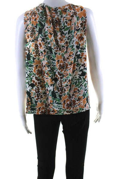 Joie Women's V-Neck Sleeveless Key Hole Floral Blouse Size S