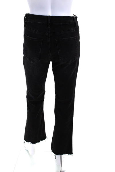 Vervet Womens High Waist Ankle Fray Flare Jeans Pants Black Size 29