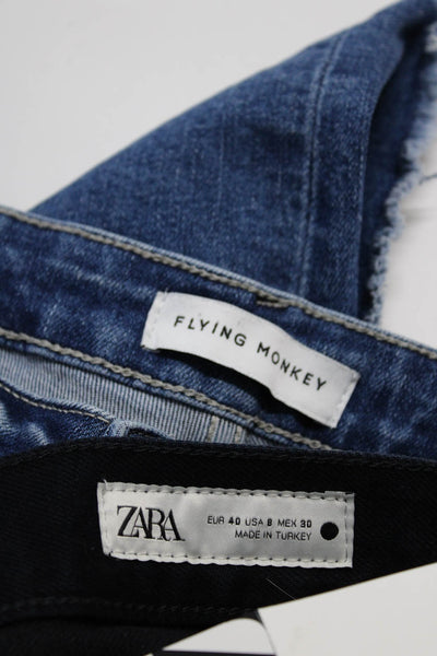 Flying Monkey Zara Womens Relaxed Fit Wide Leg Jeans Blue Size 8 28 Lot 2
