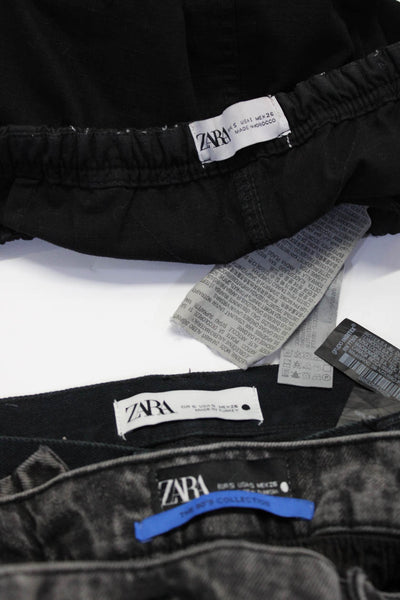 Zara Womens Denim Maxi Skirts Black Cotton Size Small Lot 3