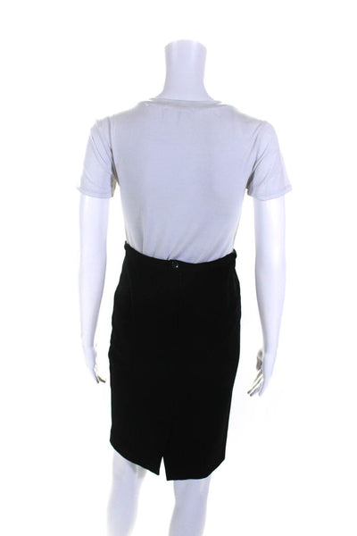 Agnes B Womens Jersey Knit Zip Up High Rise Pencil Skirt Black Size S