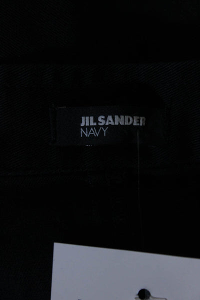 Jil Sander Womens Cotton Wrap Button Up High Rise Midi A-Line Skirt Navy Size 40