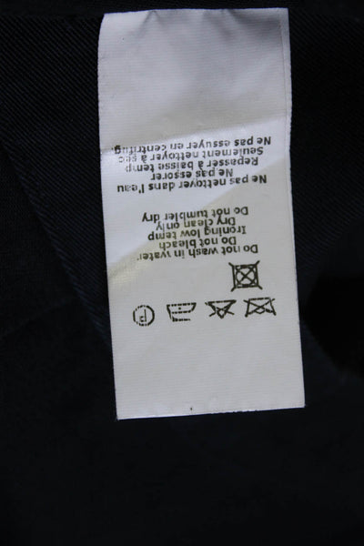 Jil Sander Womens Cotton Wrap Button Up High Rise Midi A-Line Skirt Navy Size 40