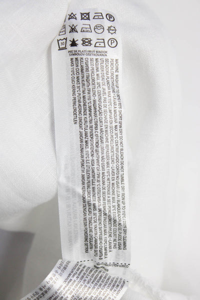 MNG Rag & Bone Womens Linen Drawstring Tapered Pants White Size S 4 Lot 2
