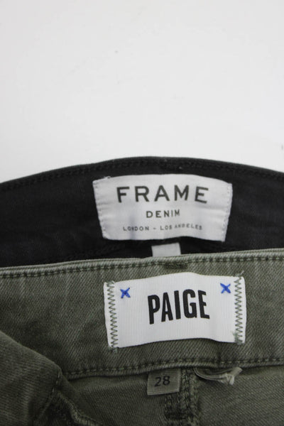Frame Paige Womens Cotton Buttoned Zipped Skinny Leg Black Size EUR28 29 Lot 2
