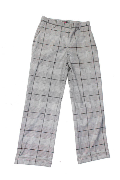 Vince Camuto Zara Womens Plaid Hook Close Straight Leg Pants Black Size S Lot 2