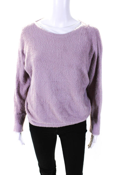 Nic + Zoe Women's Round Neck Long Sleeves Pullover Sweater Lavender Size M