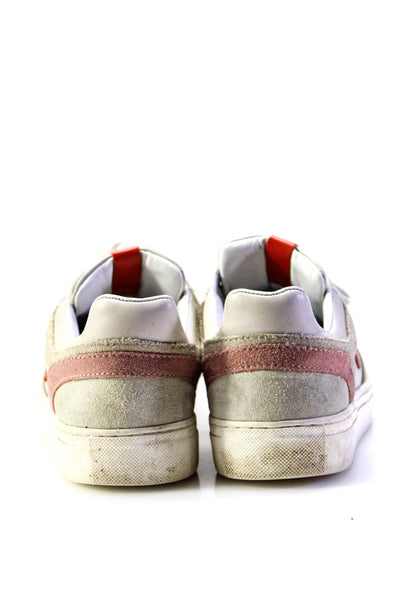 Ba&Sh Women's Round Toe Lace Up Suede Rubber Sole Sneakers Beige Size 8
