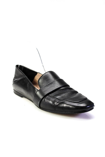 Stuart Weitzman Womens Slip On Square Toe Loafers Black Leather Size 7.5M