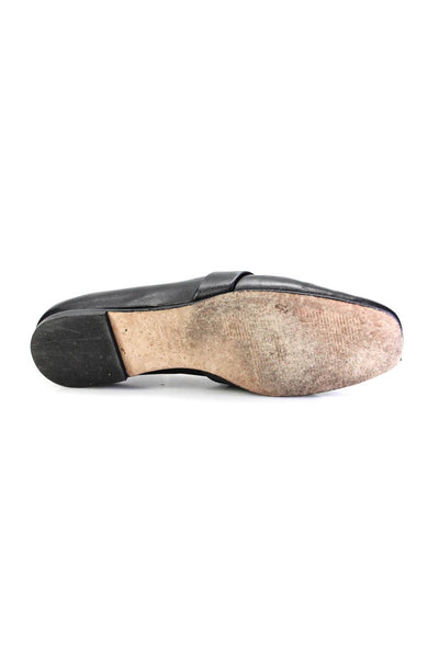 Stuart Weitzman Womens Slip On Square Toe Loafers Black Leather Size 7.5M
