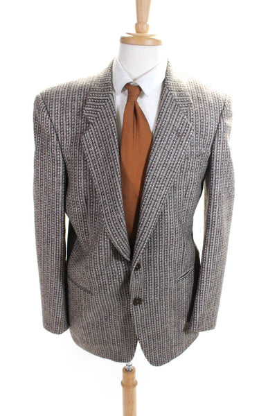 Gilberto Doardi Mens Long Sleeves Lined Collared Two Button Jacket Brown Size 52