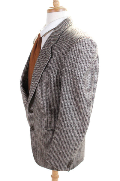 Gilberto Doardi Mens Long Sleeves Lined Collared Two Button Jacket Brown Size 52