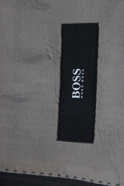 Boss Hugo Boss Men's Long Sleeves Collared Lined Two Button Jacket Gray Size 42