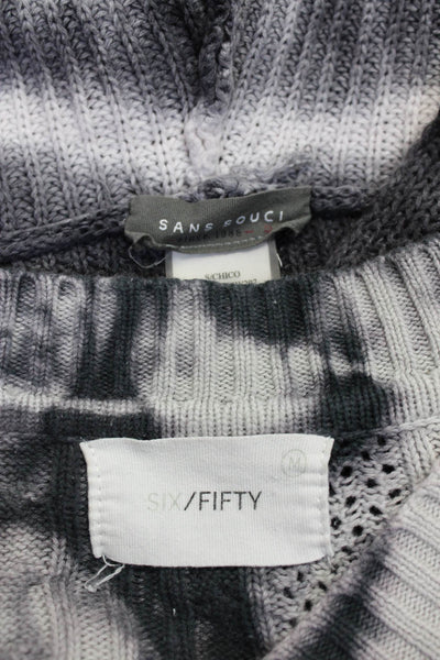 six/fifty Sans Souci Womens Cotton Tie Dye Sweater Top Gray Size M S Lot 2