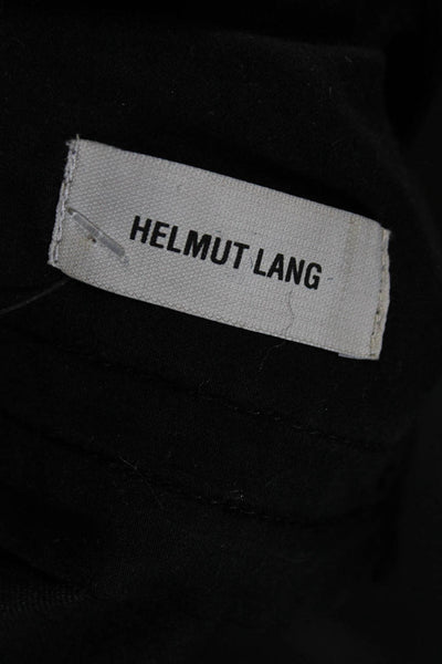 Helmut Lang Womens Solid Black Cotton Mid-Rise Pull On Skinny Leg Pants Size 26